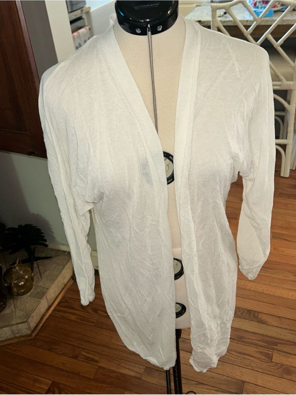 Philosophy Lightweight Open Front White Cardigan